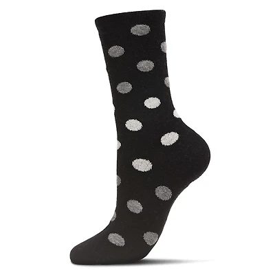 MeMoi Women's Multi Shade Polka Dot Cashmere Blend Crew Socks