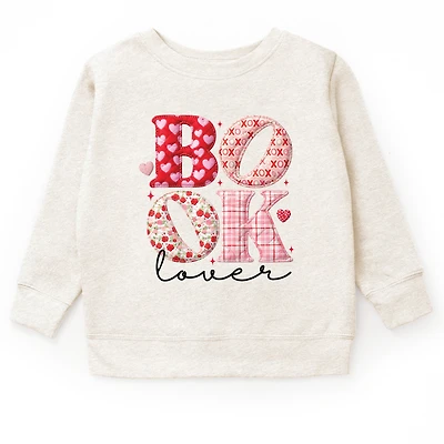The Juniper Shop - Book Lover Patchwork Print Youth Graphic Sweatshirt