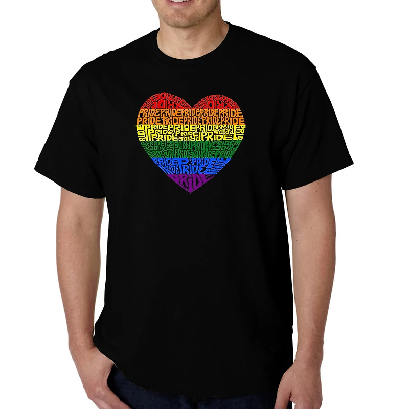 LA Pop Art Men's Pride Heart Word T-Shirt