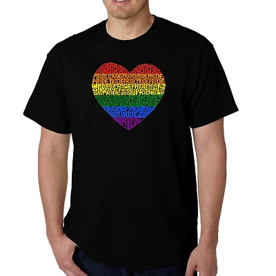 LA Pop Art Men's Pride Heart Word T-Shirt
