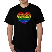 LA Pop Art Men's Pride Heart Word T-Shirt