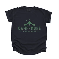 Simply Sage Market - Camp More Worry Less Mountains Men's Garment Dyed Graphic T-Shirt