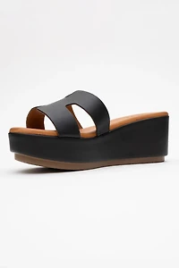 Forever & Always Womens Lia Leather Platform Sandals