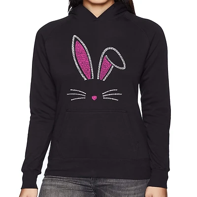 LA Pop Art Bunny Ears - Women's Word Hooded Sweatshirt
