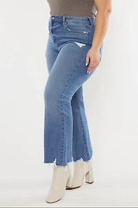 KanCan Women's Plus High Rise Slim Wide Leg Jeans Cassiel