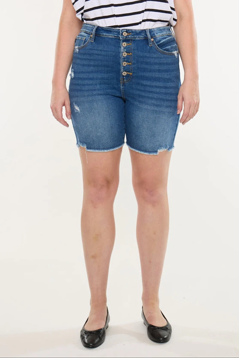 KanCan Women's Plus Ultra High Rise Bermuda Shorts Tammy