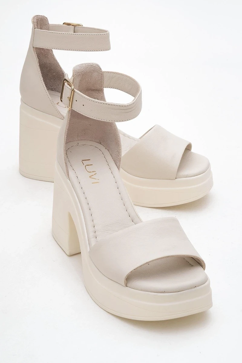 Forever & Always Womens MARGOT Leather Platform Sandal