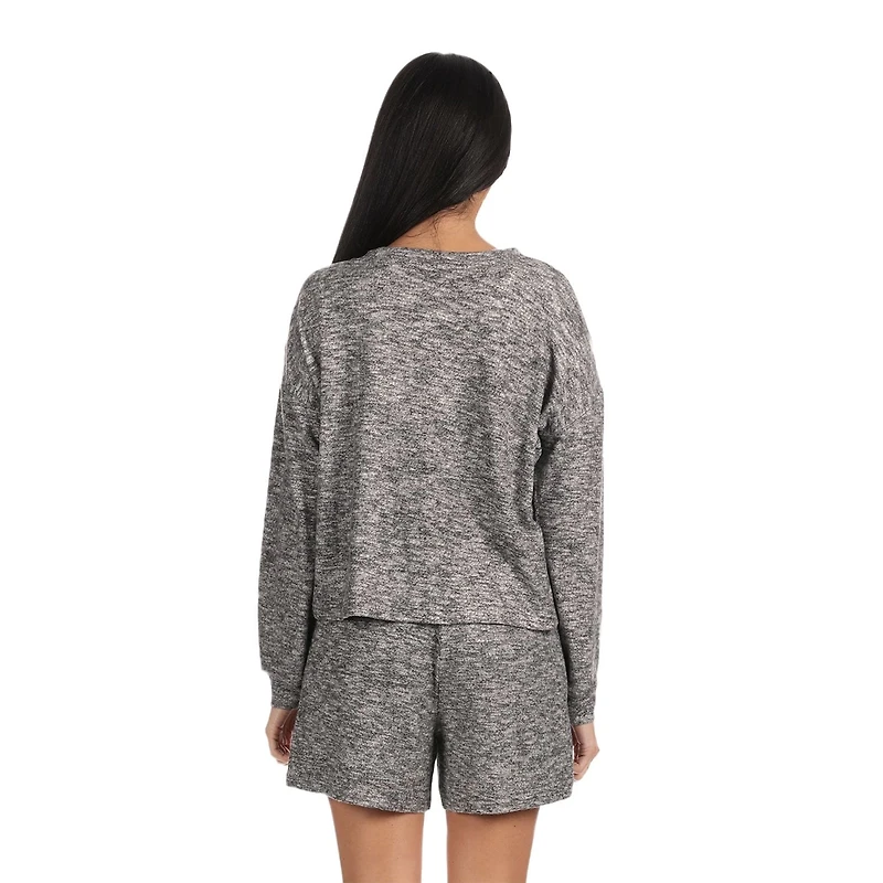 MeMoi Women's Hacci Matching Short and Long Sleeve Pajama Set