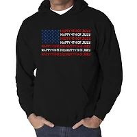 LA Pop Art Happy 4th of July - Men's Word Hooded Sweatshirt