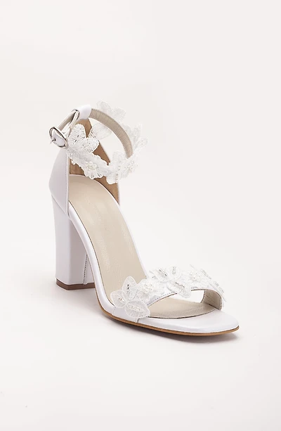 Forever & Always Womens Vivian Lace Bridal Leather Sandals