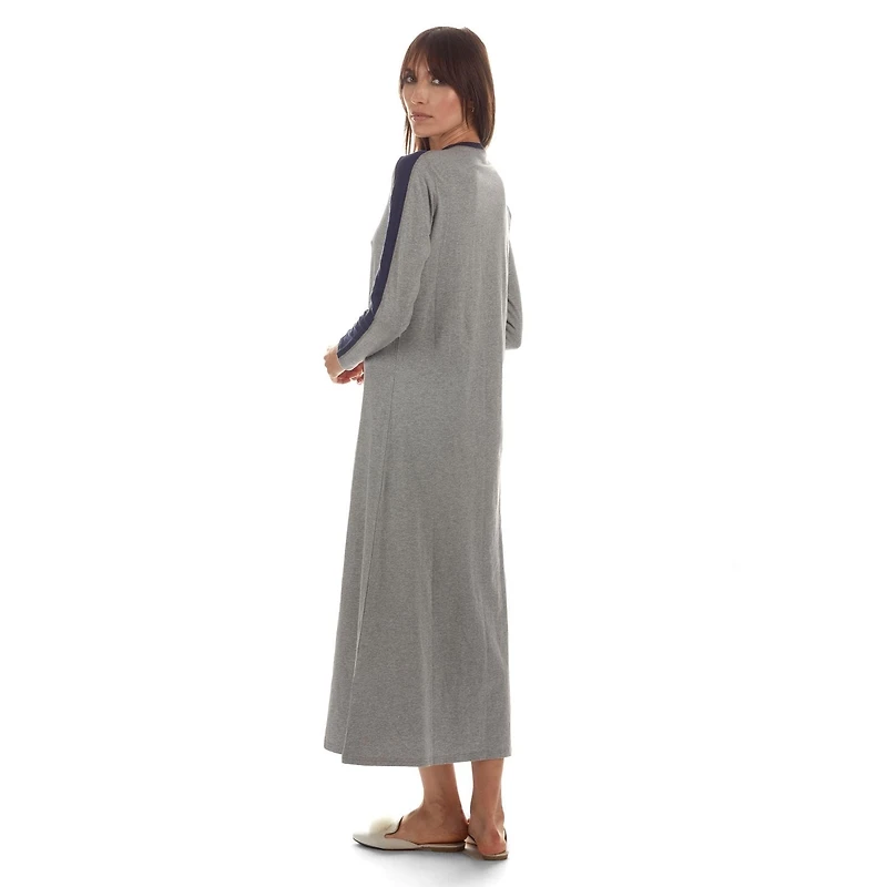 MeMoi Women's Modest Long Placket Ankle-Length Cotton Blend Gown