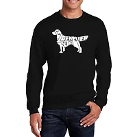 LA Pop Art Golden Retreiver - Men's Word Crew Sweatshirt