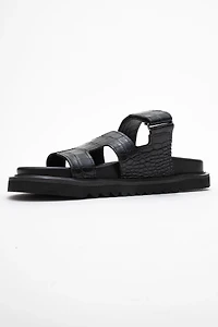 Forever & Always Womens Loana Leather Slide Sandals