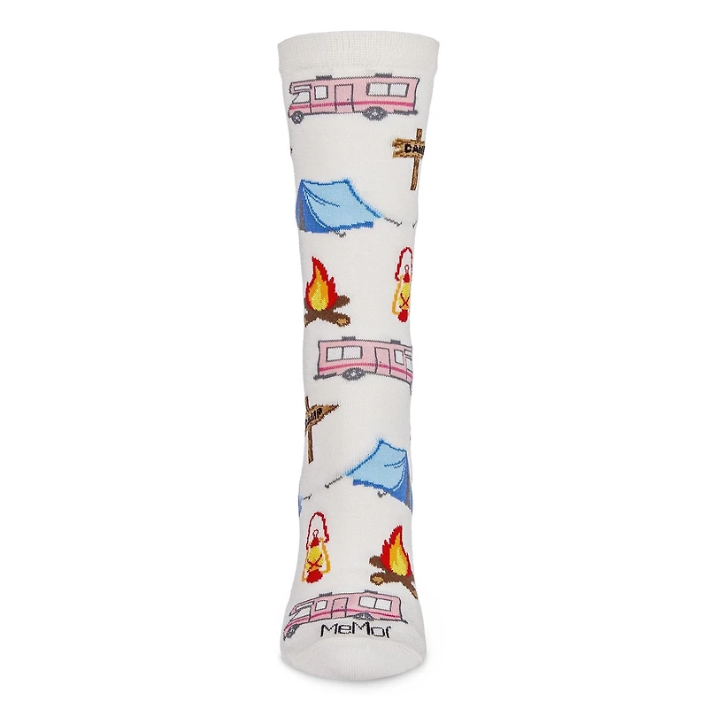 MeMoi Happy Camper Bamboo Blend Crew Socks