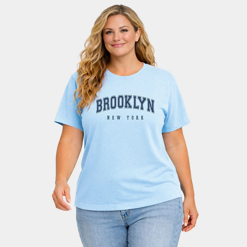Simply Sage Market - Brooklyn New York Women's Plus Sized Garment Dyed Graphic T-Shirt