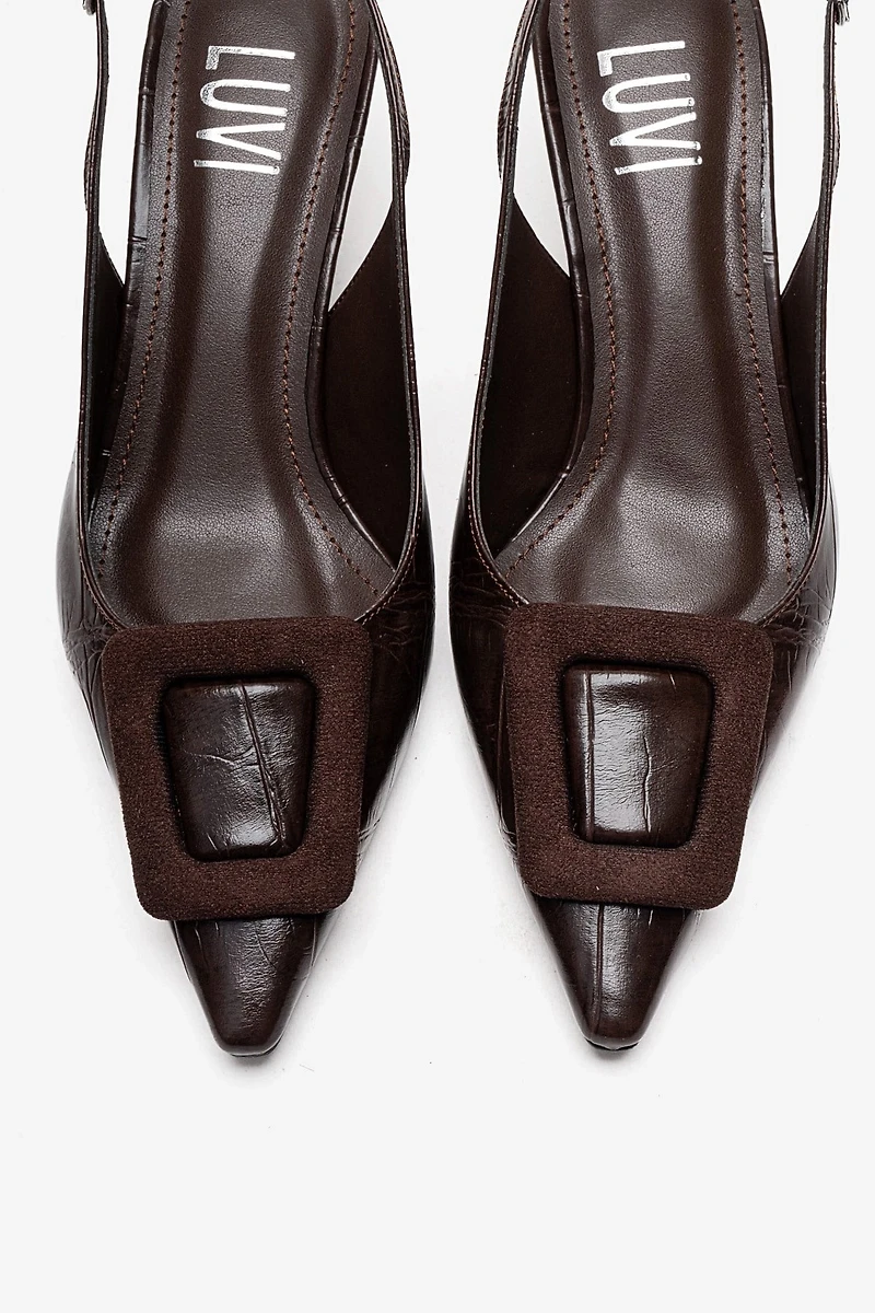 Prologue Shoes Womens Dublin Buckle Stiletto Pump