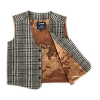 Gioberti Boy's 3pc Tweed Vest With Matching Cap And Bow Tie
