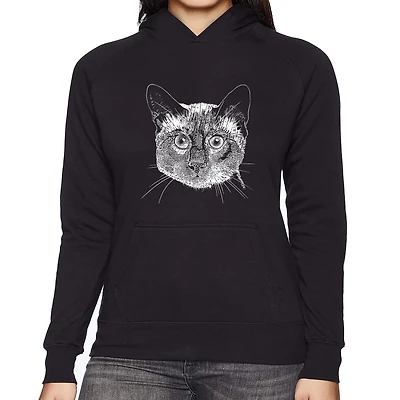 LA Pop Art Siamese Cat - Women's Word Hooded Sweatshirt