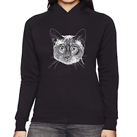 LA Pop Art Siamese Cat - Women's Word Hooded Sweatshirt