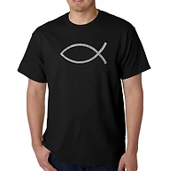 LA Pop Art Men's Word T-Shirt - Jesus Fish