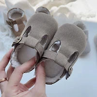 MyKids-USA Arrival Winter Baby Girl Solid Color Plush Warm Anti-Slip Shoes