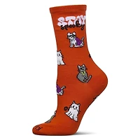 MeMoi Women's Stay Spooky Holiday Crew Socks