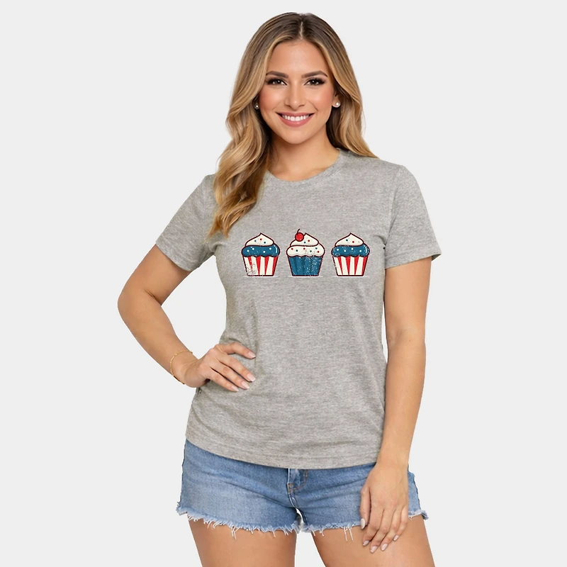 Simply Sage Market - Patriotic Cupcakes Women's Short Sleeve Graphic T-Shirt