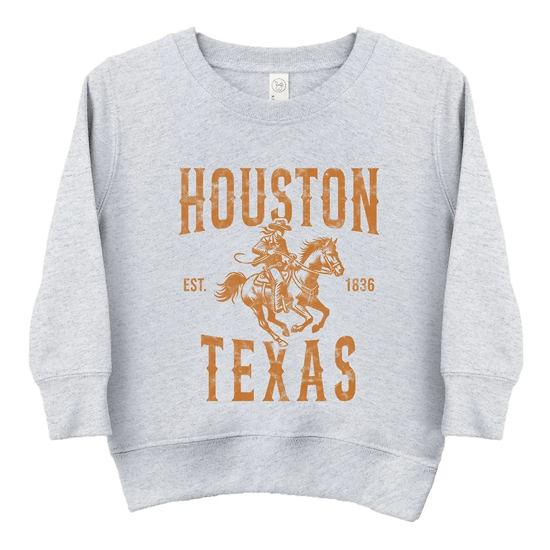 The Juniper Shop - Houston Texas Cowboy Distressed Toddler Graphic Sweatshirt