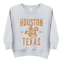 The Juniper Shop - Houston Texas Cowboy Distressed Toddler Graphic Sweatshirt