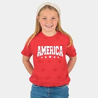 The Juniper Shop - America Varsity Star Distressed Youth Short Sleeve Tee