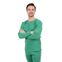 Leveret Mens 2-pc. Classic Solid Long Sleeve Cotton Snug Fit Pajamas