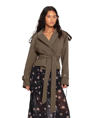 Belle & Bloom Fast Car Cropped Trench
