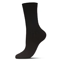 MeMoi Women's Soft Solid Luxe Ribbed Cashmere Blend Crew Socks