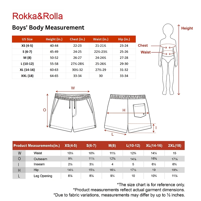 Rokka&Rolla Little & Big Kid Boys Compression Liner Swim Trunks