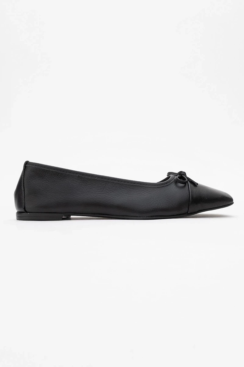 Forever & Always Womens Rony Leather Ballet Flats