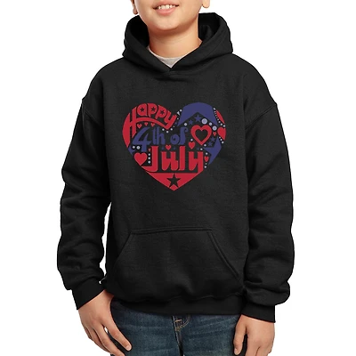 LA Pop Art Boy's Word Hoodie - July 4th Heart