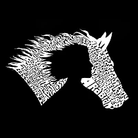 LA Pop Art Men's Cotton-Poly Word T-Shirt - Girl and Horse