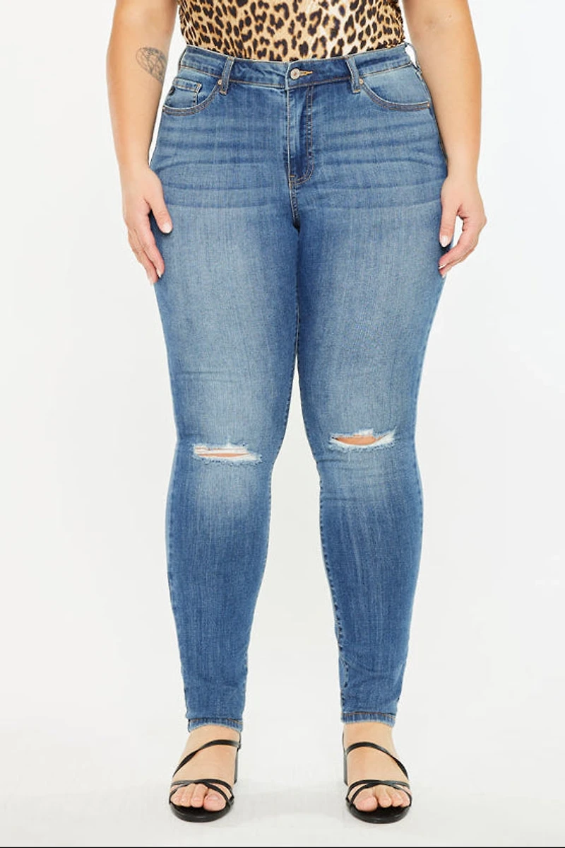 KanCan Women's Plus Mid Rise Super Skinny Sharon Jeans