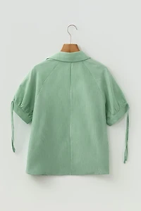 Threaded Pear Women's Alexandra Collared Half Sleeve Blouse