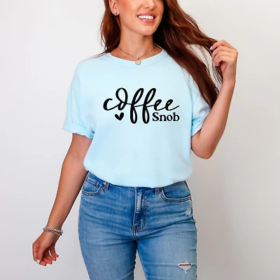 Simply Sage Market - Coffee Snob Cursive Women's Garment Dyed Graphic T-Shirt