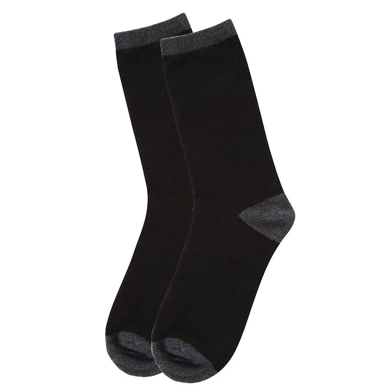 MeMoi Women's Soft Tipped Flat Knit Cashmere Blend Crew Socks