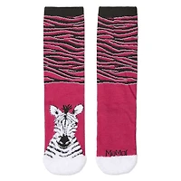 MeMoi Women's Foot Pet Zebra Crew Socks