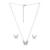 AGP PARIS Whimsy Butterfly Womens Necklace and Earrings Set