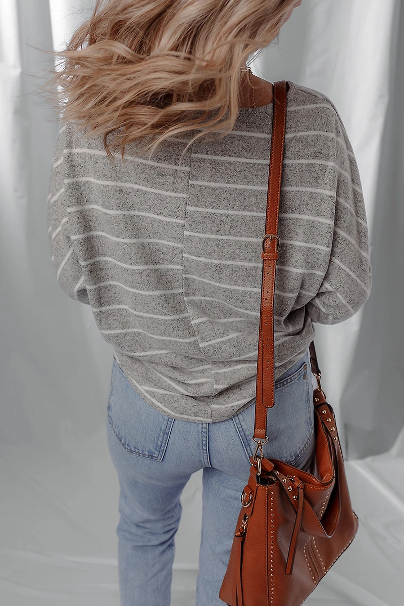 Threaded Pear Women's Bella Stripe Dolman Sleeve Top