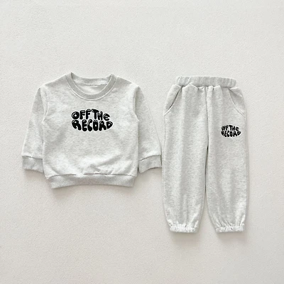 MyKids-USA Casual and Versatile Set: Letters Print Top Pullover Pants for Baby Toddlers