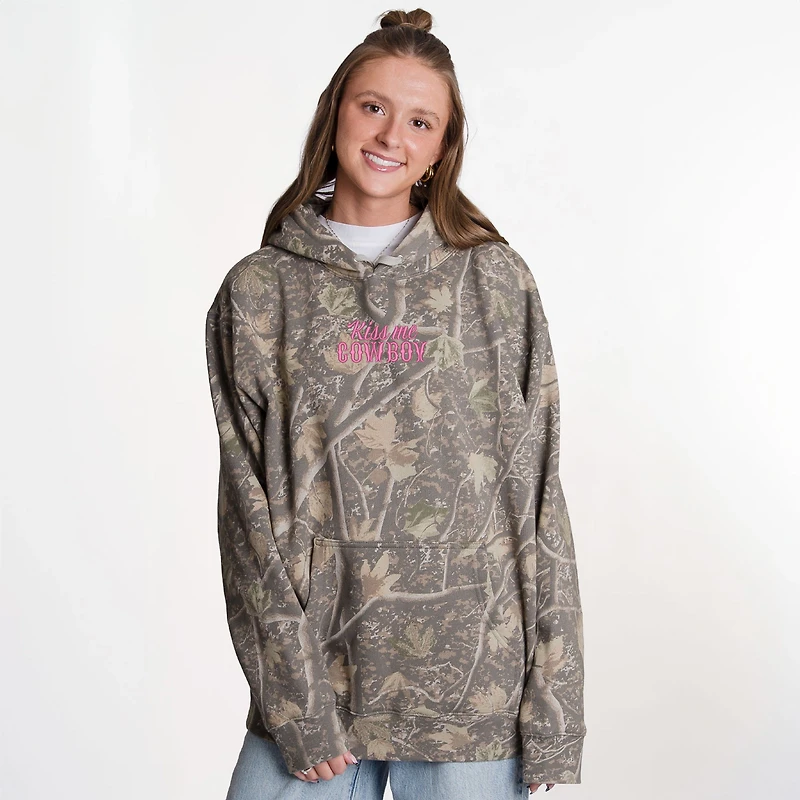 Simply Sage Market Embroidered "Kiss Me Cowboy" Camo Hoodie