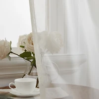 HLC.ME Window Curtain Sheer Voile Panels for Curtains Windows, Kitchen, Living Room and Bedroom - Set of 2