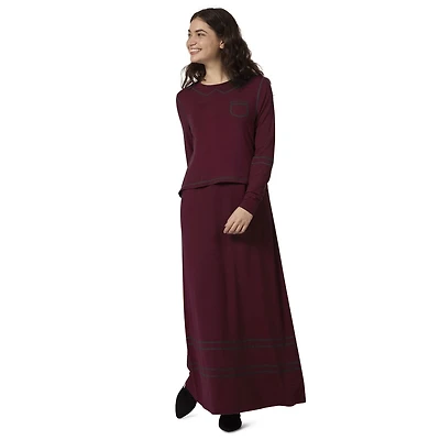 MeMoi Women's Modal Blend Full-Length Nursing Gown with Decorative Stitching