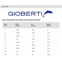 Gioberti Boy's Garment Wash Casual Shorts with Stripe Contrast Denim