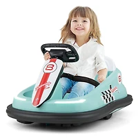 Costway 6V Electric Kids Ride-on Bumper Car with 360° Spinning Dual Motors 2 Speeds Green/Pink